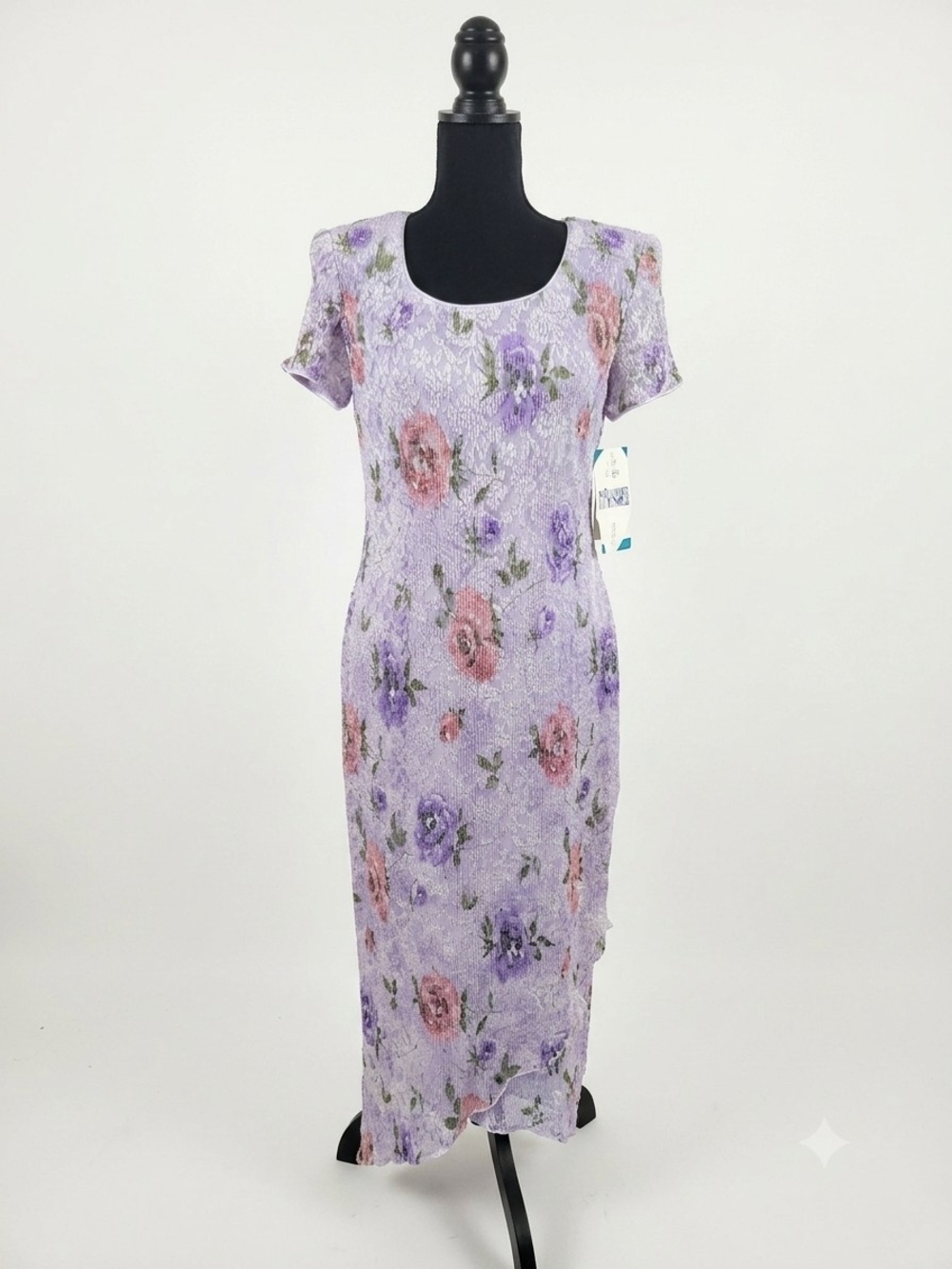 Scarlett Lavender Floral Maxi Dress with Pink & Purple Roses
